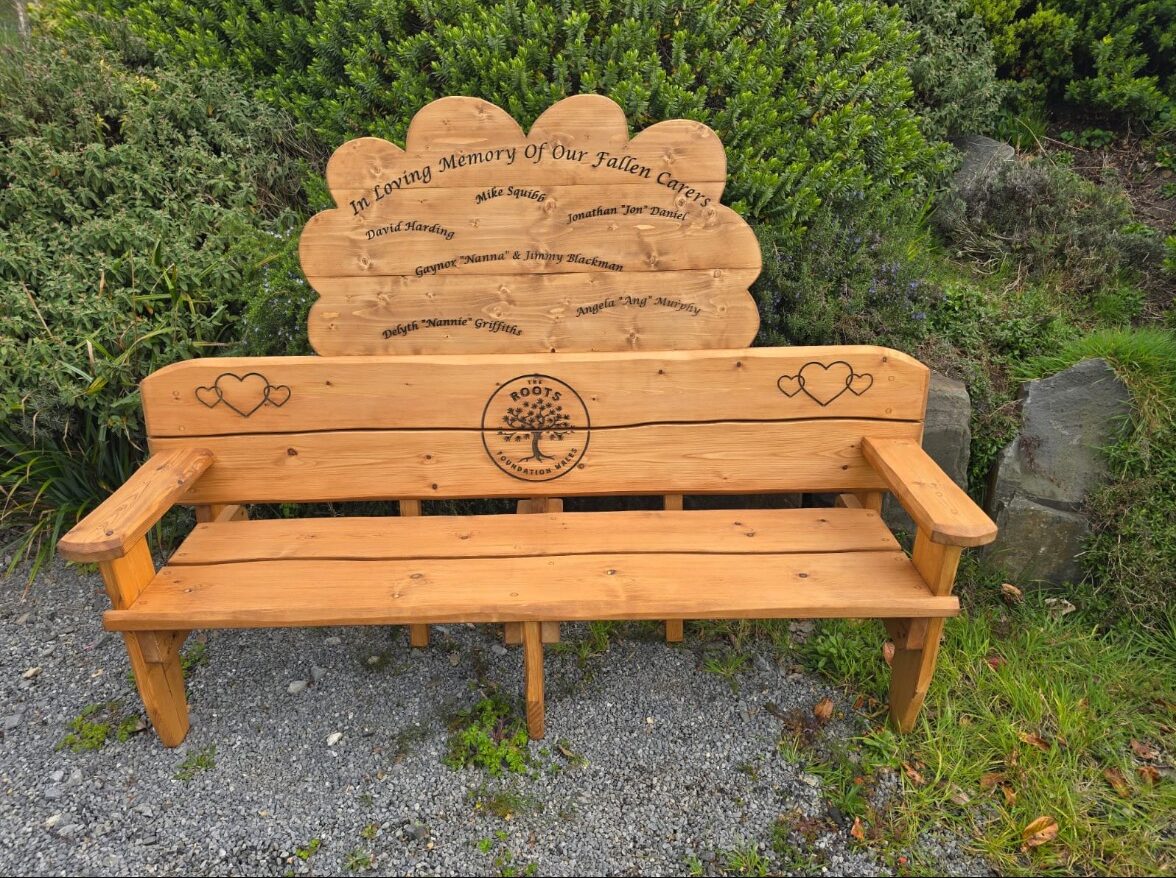 Our new memorial bench – a tribute to carers who’ve passed